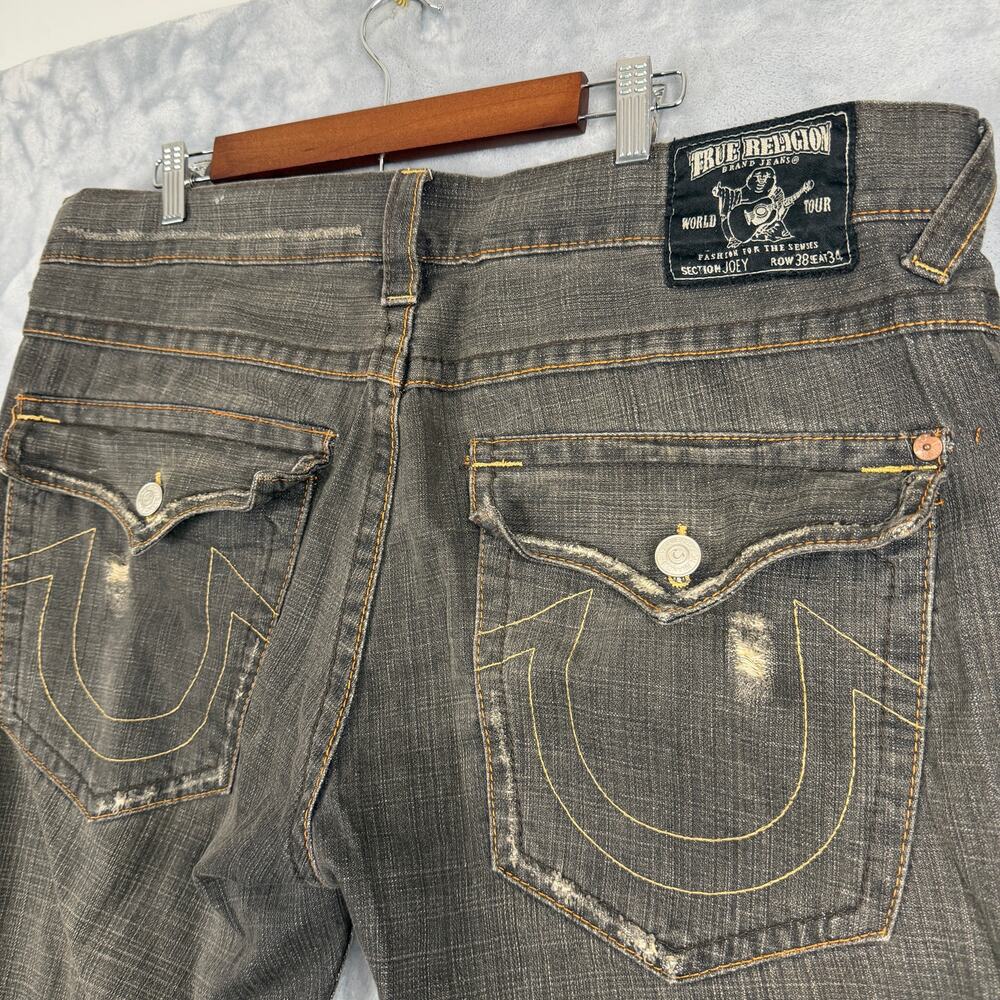 VTG True Religion - Joey Super T Retro Boot Cut Y2K FADED Jeans Mens 38x34